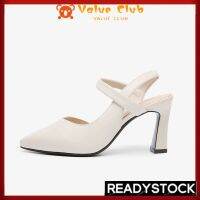 CODtianjia6731 【Value Club】Soft leather high heels 5-8cm womens sandals heel temperament women