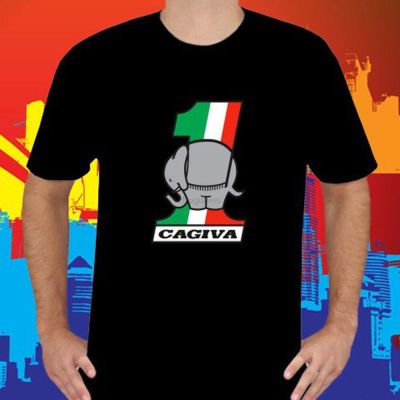 ✘ New Cagiva Motorcycle Logo Elephant Famous Mens Black T-Shirt Size S to 3XL