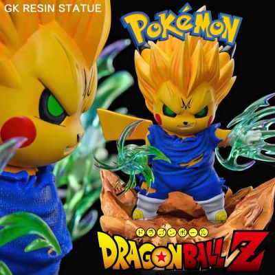 Figure ฟิกเกอร์ Magic x Joker Studio จากการ์ตูนเรื่อง Pokemon Pikachu โปเกมอน พิกะจู ในชุดคอสเพลย์ Dragonball Z Cosplay Demonized Majin Vegeta ดราก้อนบอล มาจิน เบจิต้า ร่างจอมมาร 1/6 GK Resin Statue Ver Anime Hobby โมเดล ตุ๊กตา อนิเมะ มังงะ