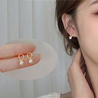 ต่างหูมุก Trendy Pearl Gold Earrings Stud Korea Cross Party Bar Earring for Women Lady Jewelry Accessories