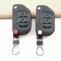 ♗₪■ 2022 High Quality Car Leather Key Case Cover Holder For Jeep New JL Wrangler Gladiator JT 2 Buttons Remote Interior Accessories