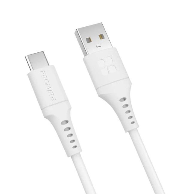CHARGER CABLE (สายชาร์จ) PROMATE USB-A TO USB-C POWERLINK-AC200 2 METER (WHITE)