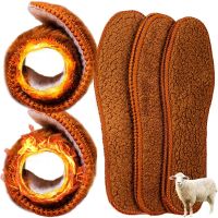 【jw】✸☈  Palmilhas de lã alpaca respirável para homens e mulheres macio luxuoso quente grosso pé térmico botas neve sapatos almofadas calor inverno