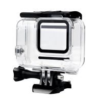 【LZ】◇☬  Mala de mergulho subaquática com suporte estojo de proteção impermeável prateado e branco acessórios para Gopro Hero 7