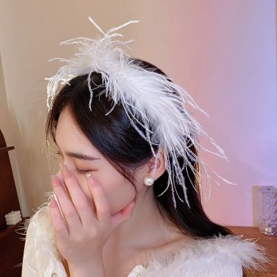[COD] Super fairy ins feather headband Internet celebrity temperament 2023 new forest atmosphere sweet girly hair accessories