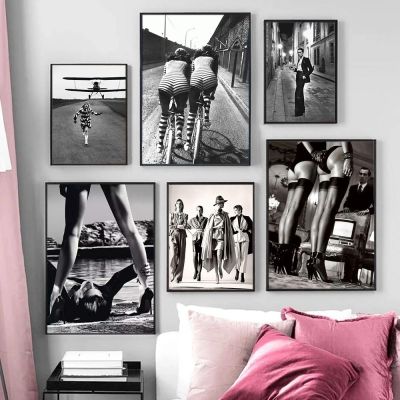 Helmut Newton Photography Prints Vintage Sexy Women Lady Poster Canvas Painting Wall Art Pictures Erotic Fashion Home Decor