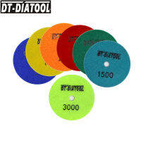 DT-DIATOOL 6pcspk Dry Polishing Pads Resin Bond Flexible For Marble Ceramic 4"100mm Grit #50-3000 Granite Sanding Disc