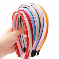 20PCS Metal Frame Headband Solid Color Satin Covered Hair Bands Accessories For DIY Headwear for Girl Women