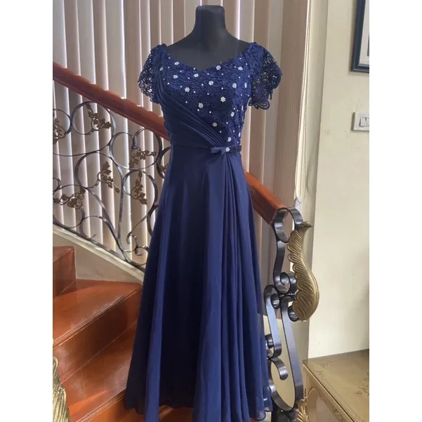 Navy Blue Mother of the Bride Dress Principal Secondary Sponsor Gown ...