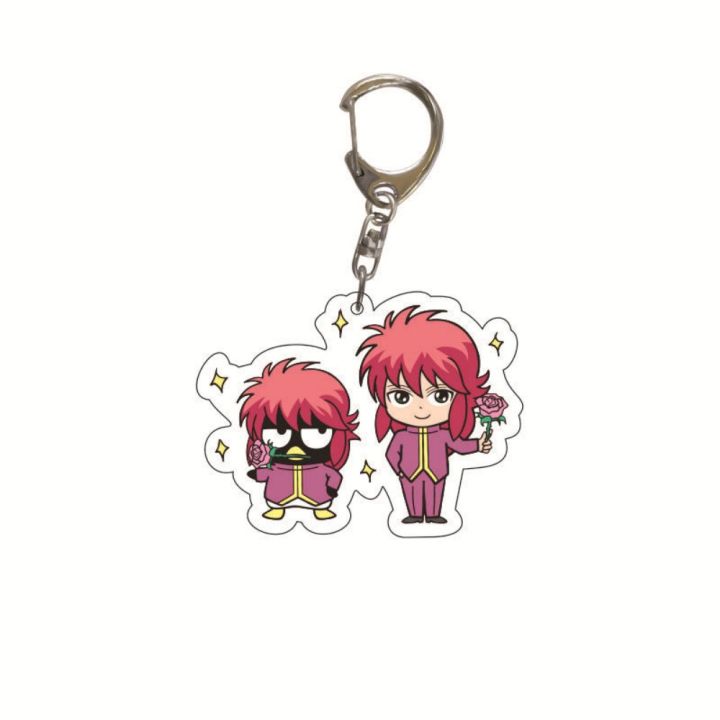 new-anime-yuyu-hakusho-keychain-acrylic-figure-kuwabara-kazuma-urameshi-yuusuke-hiei-keyring-key-holder-jewelry-key-holder-key-chains