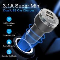 NEW 2.1A Mini Dual Port Universal USB Car Vehicle Charger Adapter Mobile Phone Fast Charger With LED Light Car Chargers