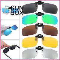 SUN BOX แฟชั่นสำหรับผู้หญิง ป้องกันแสงสะท้อน ที่ไร้ขอบ พลิกขึ้นได้ แว่นกันแดดแบบหนีบ แว่นตาสำหรับขับรถ การมองเห็นตอนกลางคืน โพลาไรซ์