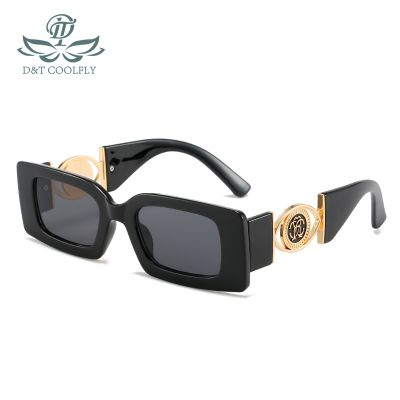D amp;T 2021 New Fashion Rectangle Sunglasses Men Women Gradients Lens PC Frame Metal Trend Logo Brand Designer Luxury Sun Glasses