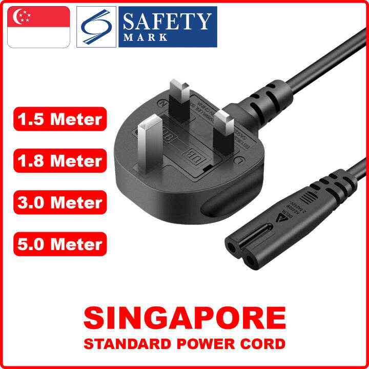 AC Power Cord SG/UK Plug C7 Power Cord UK Power Cable Cables & Wires