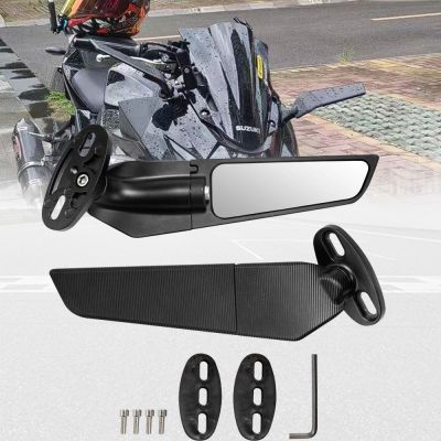 Aluminum Black Modified Wind Wing Adjustable Rotating Rearview Mirro Motorcycle Mirror For YAMAHA YZF R25 R3 R125 R15 FZ6R