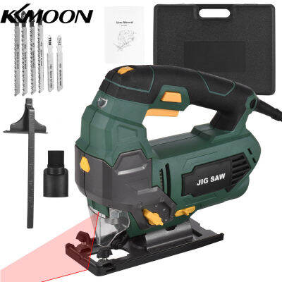 KKmoon Jigsaw 6.5 Amp 3000 SPM Jig Saw With La-Ser 6 Variable Speeds 6 Blades ± 45 ° Bevel Cutting 4 Orbital Settings มอเตอร์ทองแดงบริสุทธิ์พร้อมกระเป๋าหิ้ว