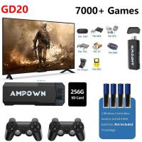 GD20 256G 70000 + เกมเครื่องเล่นวิดีโอเกม2.4G อุปกรณ์ควบคุมสัญญาณไวร์เลสคู่ Emuelec 4.3 4K HD Joypad สำหรับจอสัมผัสย้อนยุคสำหรับ PS1 GBA