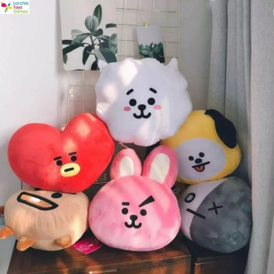 LT【ready stock】KPOP BTS Cartoon Plush Toy Pillow Doll SHOOKY RJ COOKY TATA Cushion Home Decor +FREE GIFT1【cod】