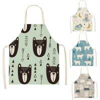 Funny Bear Kitchen Apron For Woman Baby Boy Bibs For Adults Home Tools Haircut Baking Coffee Shop Uniform