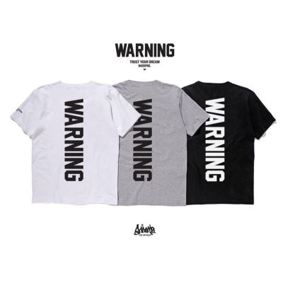 MiinShop เสื้อผู้ชาย เสื้อผ้าผู้ชายเท่ๆ Just Say Bad ® เสื้อยืดลาย แนวสตรีท  รุ่น Warning ดำ เทา ขาว ( ลิขสิทธิ์แท้ ) แขนสั้น เสื้อยืดชาย หญิง  M L XL 2XL TS เสื้อผู้ชายสไตร์เกาหลี