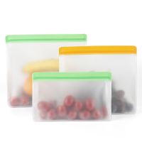 1Pc Reusable Food Storage PEVA Freezer Organizer Silicone Leakproof Top Zip Lock Fresh-keeping