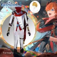 2023 Genshin Impact Tartaglia Cosplay Costume Uniform Wig Anime Halloween Costumes for Men Game