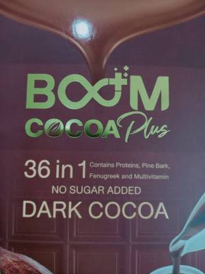 ฺโกโก้บูมแท้ 100% BOOM COCOA PLUS โกโก้ ( 1 กล่อง บรรจุ 10 ซอง) รับประกันแท้ หมดอายุ 1/4/2024
