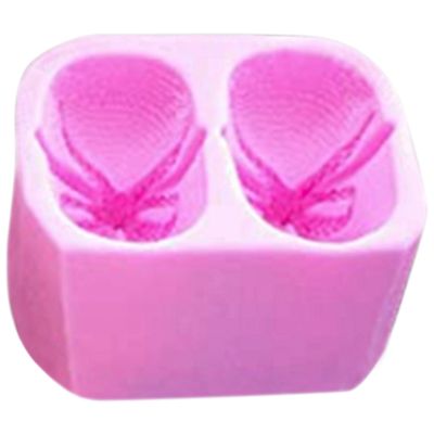 1 Piece Baby Bootie Silicone Fondant Mold Knitted Baby Shoes Cake Decorating Tools Pink