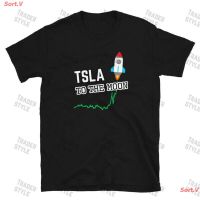Sort.V 2023 เสื้อยืดพิมพ์ลาย Tesla To The Moon สําหรับติดยานพาหนะรถยนต์ เสื้อยืดพิมพ์ลาย  EA3H