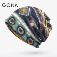 【YD】 COKK Hat Beanie Hats Men Bonnet Turban Female Stretch Elastic Ear Cotton