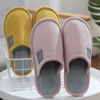 ShuShop รองเท้าแตะ รองเท้าผู้หญิงรองเท้าใส่ในบ้าน พื้นยาง กันลื่น slipper สลิปเปอร์ สีพื้น (JIE)รองเท้าผ้าใบ