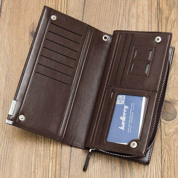 layor-wallet-beallerry-2022กระเป๋าสตางค์แบรนด์หรูสำหรับผู้ชาย-กระเป๋าใส่บัตรแบบยาวกระเป๋าคลัชกระเป๋าสตางค์ผู้ชายหนังมีกระเป๋าใส่เหรียญกระเป๋าโทรศัพท์