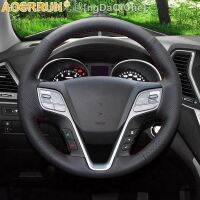 【CW】☊✈✁  Leather Hand-stitched Car Steering Cover for Ix45 Fe 2013 2014 2015 2016 Accessories