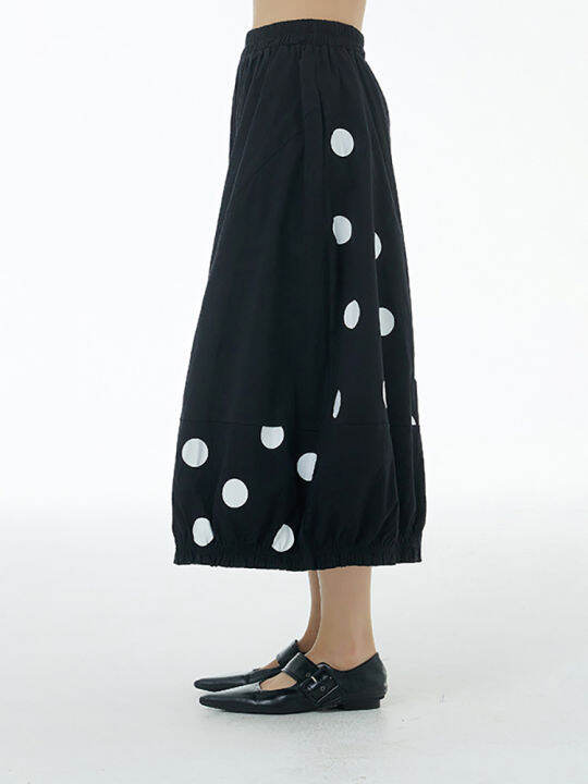 xitao-pants-dot-print-loose-women-wide-leg-pants