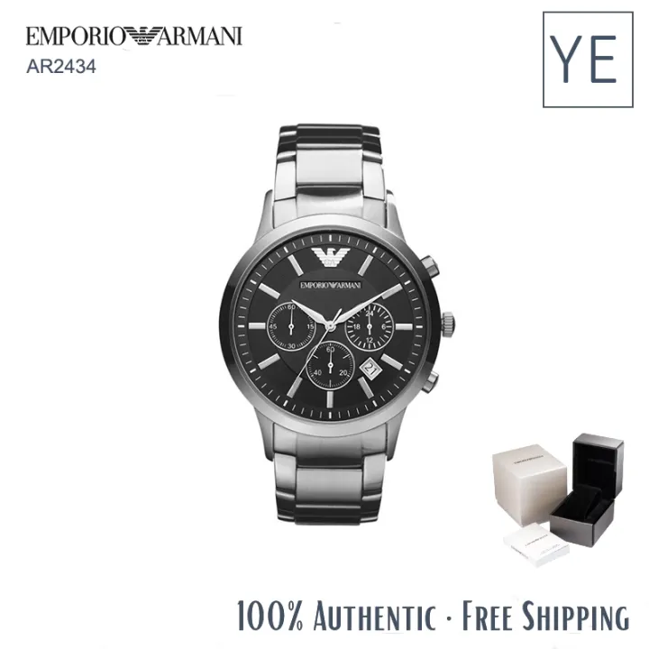 Emporio armani Watch men AR2434 Quartz watch for men Classic Chronograph  Stainless Steel Men Watch 43mm dialArmani watch Armani Armani watch s |  Lazada Singapore