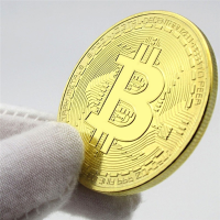 ชุบทอง Bitcoin เหรียญของขวัญสะสม Casascius Bit Coin BTC Coin Art Collection เหรียญที่ระลึกทองคำจริง-iodz29 shop
