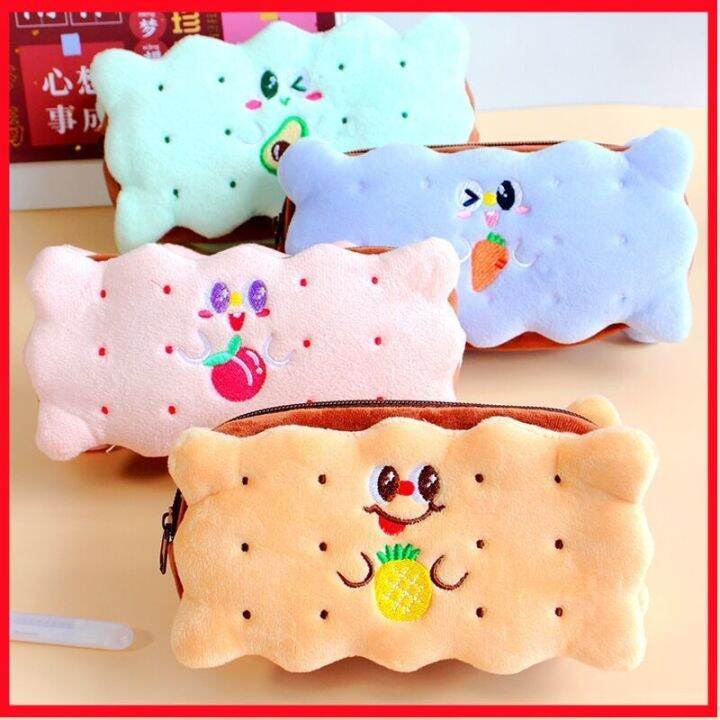 1ชิ้นเคสดินสอบิสกิตสร้างสรรค์สไตล์เกาหลีน่ารักกระเป๋าใส่ดินสอสำหรับผู้หญิงสไตล์-ins-ญี่ปุ่นมัธยมต้นนักเรียนที่มีดินสอความจุขนาดใหญ่สัมผัสขั้นสูงกล่องเครื่องเขียน