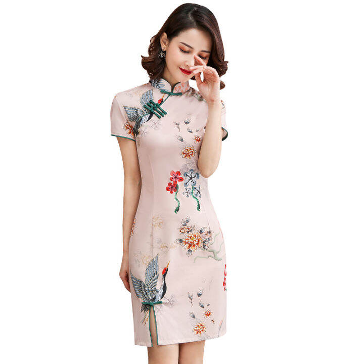 hot-lozklhwklghwh-576ใหม่-cheongsam-2020-ใหม่เด็กสาวสไตล์จีนขนาดเล็กสดทุกวันสั้นดัดแปลงชุด-cheongsam