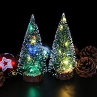 LED Light Mini Artificial Christmas Trees Decorations Festival Tabletop Miniature Snow Frost Xmas Tree Decor