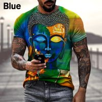 2023 new2023 Traditional Religious Culture 3D Print Mens Personality Street Style Short Sleeves T Shirts