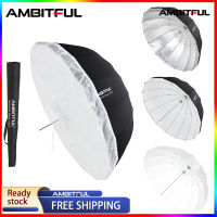 AMBITFUL ร่มสตูดิโอผ้าร่มสะท้อนแสง,ร่มสีดำสีเงินและสีดำขนาด41นิ้ว105ซม.