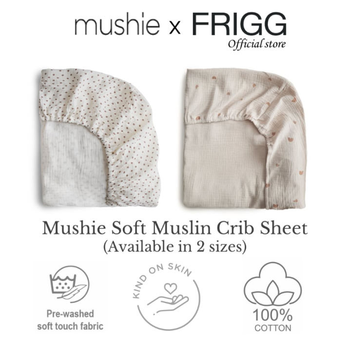 Mushie Extra Soft Muslin Crib Sheet (Medium / Small Sizes) Infant