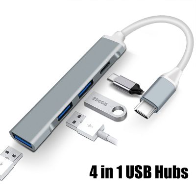 USB 4พอร์ต3.0ฮับ USB USB อะแดปเตอร์ตัวแยกชนิด C ฮับความเร็วสูงสำหรับคอมพิวเตอร์พีซีอุปกรณ์เสริมฮับหลายพอร์ท4 USB C 3.0 2.0พอร์ต