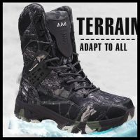 Mens Outdoor High Top Boots Hiking Waterproof Work Boots Camouflage Hunting Boots