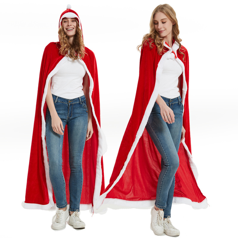 Special Bridal Long Unisex Velvet Capes with Hood Adult Halloween Christmas Cosplay Costume Cloaks 