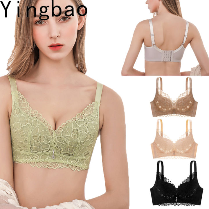 Womens Wireless Bra Full Coverage Non Padded Underwear Lace Floral