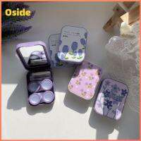 OSIDE พลาสติกทำจากพลาสติก กล่องใส่คอนแทคเลนส์ สีม่วงสีม่วง เล็กๆน้อยๆ ตัวยึดคอนแทคเลนส์ แบบพกพาได้ 2คู่ค่ะ กล่องใส่แว่นตา การเดินทางการเดินทาง