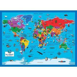 World Map Poster Chart Illustrated Short LAMINATED ” x ” | Lazada PH