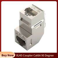 Cat 6A RJ45 Coupler 90 derajat bersudut terlindung RJ 45 Female Splitter Keystone Jack Adapter untuk Panel kosong Faceplate Wallplate