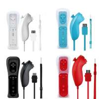 Wireless REMOTE Controller + nunchuck พร้อมอุปกรณ์เสริมเคสซิลิโคนสำหรับ Nintendo Wii Game Console